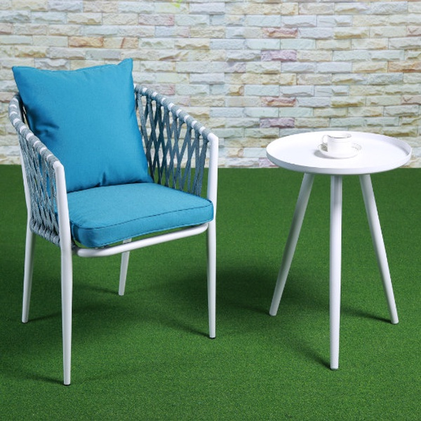Seil Aluminium Diner Chaises Restaurant gewebter Esszimmerstuhl【I can-20128】